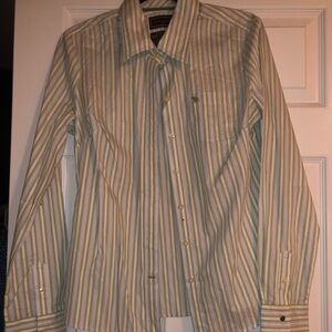 Ezra Fitch Green and White Button Up shirt, size L, good condition